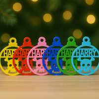 PERSONALISED ROBOT CHRISTMAS BAUBLE ORNAMENT | DECORATION | XMAS | CUSTOM | Acrylic | SEASON | #61-4