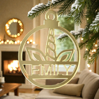 PERSONALISED UNICORN CHRISTMAS BAUBLE MIRROR ACRYLIC ORNAMENT | DECORATION | XMAS | CUSTOM | | #62-3AM