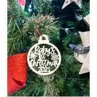 Baby's First Christmas Christmas Bauble Decoration | Acrylic | Festive | Season #3