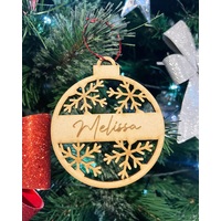 PERSONALISED CHRISTMAS BAUBLE ORNAMENT | DOCORATION | XMAS | CUSTOM | PLYWOOD | SEASON | #5