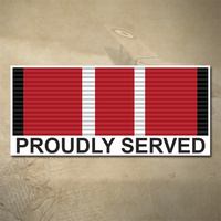AUSTRALIAN DEFENCE MEDAL DECAL - PROUDLY SERVED | 150MM X 65MM | AUSSIE | PRIDE | MILITARY
