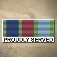 NEW ZEALAND DEFENCE SERVICE MEDAL DECAL - PROUDLY SERVED | 150MM X 65MM | NZ | PRIDE | MILITARY