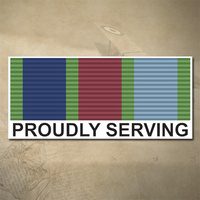 NEW ZEALAND DEFENCE SERVICE MEDAL DECAL - PROUDLY SERVING | 150MM X 65MM | NZ | PRIDE | MILITARY