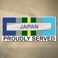 AUSTRALIAN ASM 1945 - 1975 (JAPAN) MEDAL DECAL - PROUDLY SERVED | 150MM X 65MM | AUSSIE | PRIDE | MILITARY