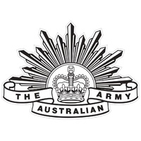 AUSTRALIAN ARMY RISING SUN BADGE 7TH PATTERN DECAL 100MM X 72MM | AUTHORISED | REVERSE BLACK LINE VERSION - WHITE BACKGROUND | INDOOR / OUTDOOR