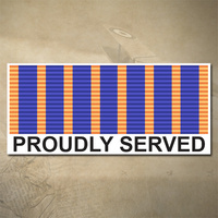 NATIONAL MEDAL DECAL - PROUDLY SERVED | 150MM X 65MM | AUSSIE | PRIDE | MILITARY