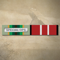 AUSTRALIAN SERVICE MEDAL (SPECIAL OPS) AND ADM RIBBON BAR STICKER / DECAL | WATER & UV PROOF