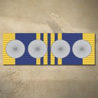 DEFENCE LONG SERVICE MEDAL (4 ROSETTES) RIBBON BAR STICKER / DECAL | WATER & UV PROOF