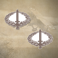 2 x INFANTRY COMBAT BADGE EMBLEM DECALS | STICKER | 50mm WIDTH | AUSTRALIA | ICB | 7yr WTR + UV PROOF