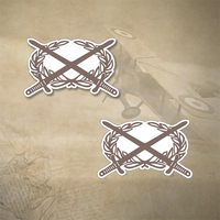 2x ARMY COMBAT BADGE EMBLEM DECALS | STICKER | 50mm WIDTH | AUSTRALIA | ACB | 7yr WTR + UV PROOF