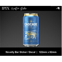 CASCADE BEER CAN DECAL | STICKER | BAR | NOVELTY | MAN CAVE | 122MM X 62MM