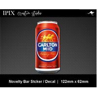 CARLTON MID BEER CAN DECAL | STICKER | BAR | NOVELTY | MAN CAVE | 122MM X 62MM