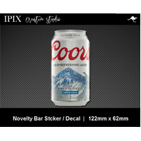 COORS BEER CAN DECAL | STICKER | BAR | NOVELTY | MAN CAVE | 122MM X 62MM