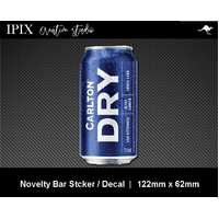 CARLTON DRY BEER CAN DECAL | STICKER | BAR | NOVELTY | MAN CAVE | 122MM X 62MM