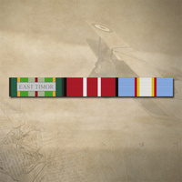AUSTRALIAN ACTIVE SERVICE MEDAL, ADM + UN EAST TIMOR MEDAL RIBBON BAR STICKER / DECAL | WATER & UV PROOF