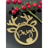 PERSONALISED CHRISTMAS REINDEER ORNAMENT | DECORATION | XMAS | CUSTOM | ACRYLIC | SEASON | #7A1
