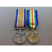 WWI MEDAL PAIR BRITISH WAR AND VICTORY MEDALS | ANZAC | WORLD WAR I | ALLIED BWM