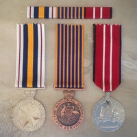 NATIONAL POLICE SERVICE MEDAL, NATIONAL MEDAL, ADM MEDAL SET + RIBBON BAR | AUST