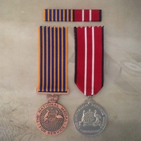 NATIONAL MEDAL, AUSTRALIAN DEFENCE MEDAL PAIR + RIBBON BAR | SET 