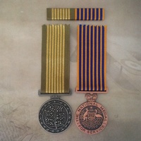 NATIONAL EMERGENCY MEDAL + NATIONAL MEDAL PAIR + RIBBON BAR