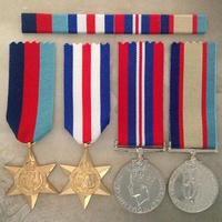 1939-45 STAR, FRANCE & GER  STAR, 1939-45 WAR MEDAL+ 1939-45 ASM MEDAL SET + BAR