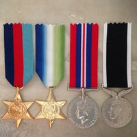 WWII ATLANTIC STAR + NZ WAR SERVICE MEDAL SET | WORLD WAR TWO | GOLD TONE 