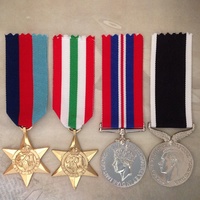 WWII ITALY STAR + NZ WAR SERVICE MEDAL SET | WORLD WAR TWO | GOLD TONE 