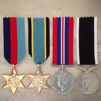 WWII AIR CREW EUROPE STAR + NZ WAR SERVICE MEDAL SET | WORLD WAR TWO | GOLD TON