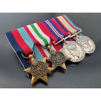 1939-45 STAR, ITALY STAR, WAR + ASM MEDAL MINIATURE MEDAL MEDAL SET | MOUNTED | ANTIQUE | AUSTRALIA