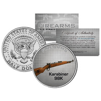 KARIBINER 98K Gun Firearm JFK Kennedy Half Dollar US Colorized Coin Kurz Rifle