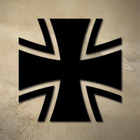  GERMAN IRON CROSS STICKER / DECAL 75mm x 75mm  |  7YR UV +WATER RATED | MALTESE