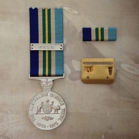 AUSTRALIAN SERVICE MEDAL (ASM) 1945 - 1975 + BAR WITH FESR CLASP AND MOUNT