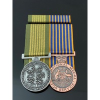 National Emergency Medal National Medal + Bar | Replica Set | Court Mounted | Service | Full Size 