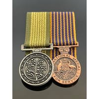 National Emergency + National Medal Miniature Medal Set (No Clasps) | Court Mounted | NEM | NAT | AUSTRALIA