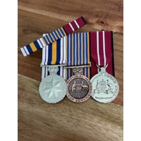 National Police Service, National and Australian Defence Medal | Replica Set + Bar | Court Mounted | Service | Full Size | ADF