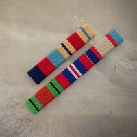 1939-45 Star, Africa Star, Defence Medal, War Medal + 1939-45 ASM  Ribbon Bar