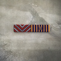 AMBULANCE SERVICE MEDAL + NATIONAL MEDAL (1 ROSETTE) RIBBON BAR