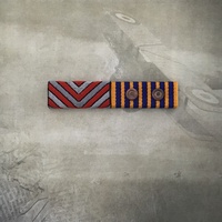 AMBULANCE SERVICE MEDAL + NATIONAL MEDAL (2 ROSETTES) RIBBON BAR