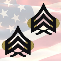 U.S.M.C - SERGEANT CHEVRONS | PAIR | SUBDUED BLACK | GENUINE | COMBAT | OR-5