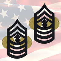 U.S.M.C - MASTER GUNNERY SERGEANT CHEVRONS | PAIR | SUBDUED BLACK | OR-9 