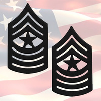 U.S.M.C - SERGEANT MAJOR CHEVRONS | PAIR | SUBDUED BLACK | COMBAT | OR-9