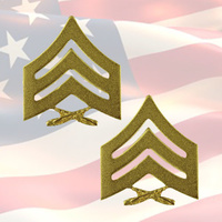 U.S.M.C - SERGEANT CHEVRONS | PAIR | 22K GOLD PLATED | GENUINE | COMBAT | OR-5