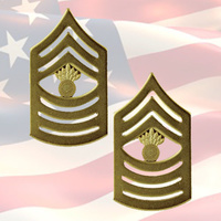 U.S.M.C - MASTER GUNNERY SERGEANT CHEVRONS | PAIR | 22K GOLD PLATED | OR-9 
