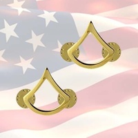 U.S. ARMY PRIVATE 1ST CLASS CHEVRONS | PAIR | 22K GOLD PLATED | GENUINE ISSUE 
