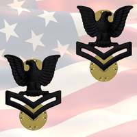 U.S. NAVY - PETTY OFFICER SECOND CLASS COLLAR BADGES | PAIR |  GENUINE | E5 