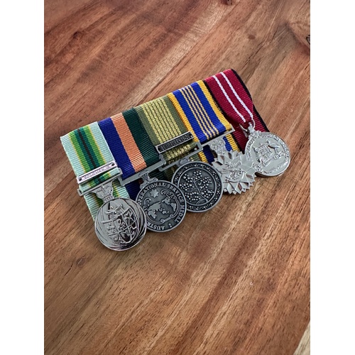 ASM (Solomon Is), AOSM, NEM (Bushfires), DLSM and ADM Minature Medals | Court Mounted | REPLICA