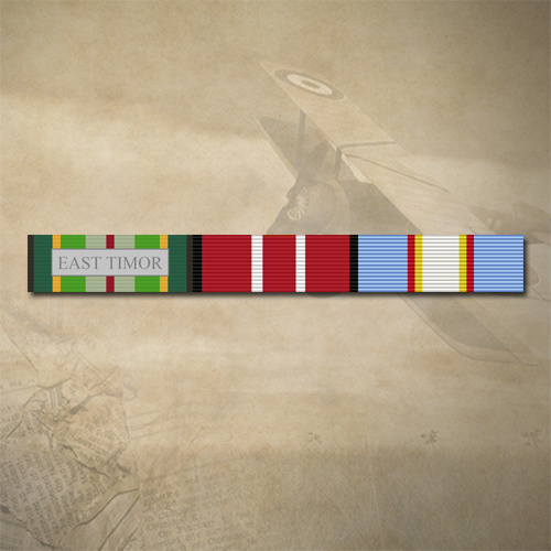 AUSTRALIAN ACTIVE SERVICE MEDAL, ADM + UN EAST TIMOR MEDAL + CLASP RIBBON BAR STICKER / DECAL | WATER & UV PROOF [Size: 15mm x 135mm]