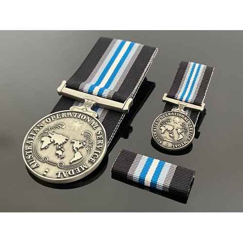 Australian Operational Service Medal Set - Counter Terrorism (CTSR) | Court Mounted | Replica | Military | ADF | Full Size | Mini | Ribbon Bar
