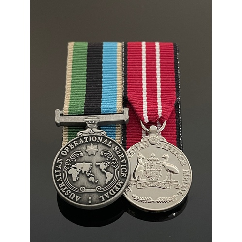 AOSM Greater Middle East + Australian Defence Miniature Medals | Replica | Court Mounted | Service | Mini Size | ADF