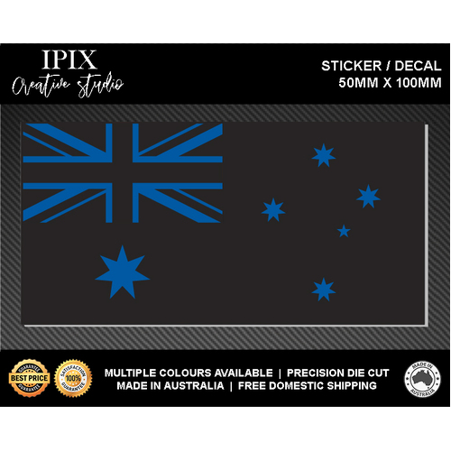 AUSTRALIAN FLAG DECAL BLUE INSERT | STICKER | 100mm x 50mm | CUSTOM | EMERGENCY